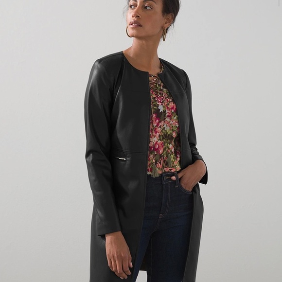 NWT Chico’s Edge to Edge Faux Leather Topper Size XL - Picture 4 of 5